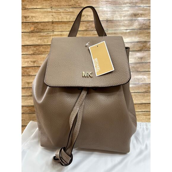 Michael Kors Junie Medium Pebbled Leather Backpack Truffle 30T8TX5B2L NWT main image 5